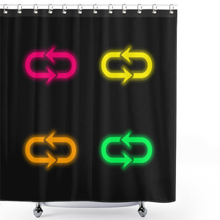 Personality  Arrow Loop Four Color Glowing Neon Vector Icon Shower Curtains