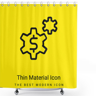 Personality  Application Minimal Bright Yellow Material Icon Shower Curtains