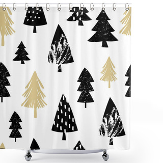 Personality  Seamless Christmas Pattern Shower Curtains