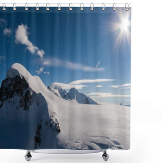 Personality  Winter Landscape Of Swiss Alps And Mount Breithorn, Canton Of Valais, Switzerland  Shower Curtains