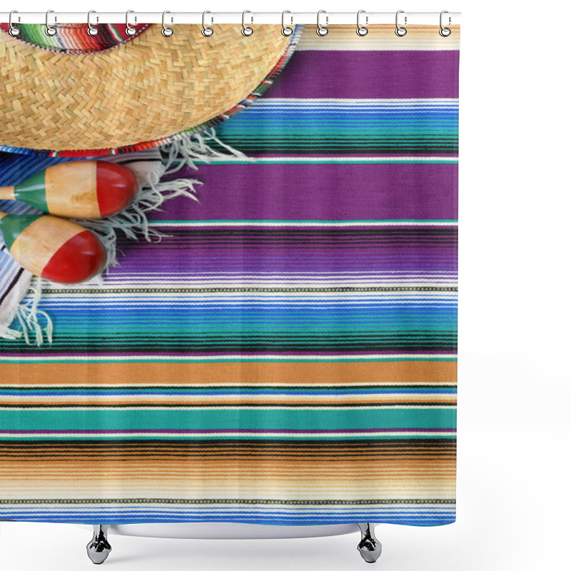 Personality  Mexico Cinco De Mayo Background Mexican Sombrero Shower Curtains