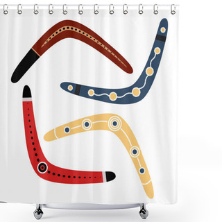 Personality  Boomerang Set Illustration. Shower Curtains