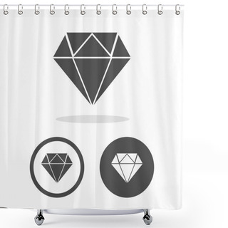 Personality  Dimond Icons Set Great For Any Use. Vector EPS10. Shower Curtains