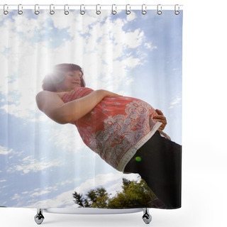 Personality  Pregnant Woman Shower Curtains