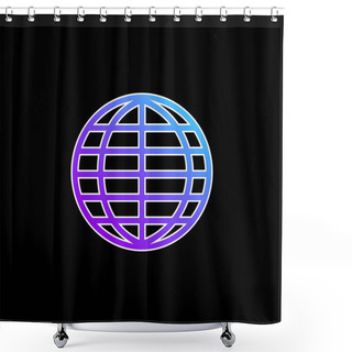 Personality  Big Globe Grid Blue Gradient Vector Icon Shower Curtains