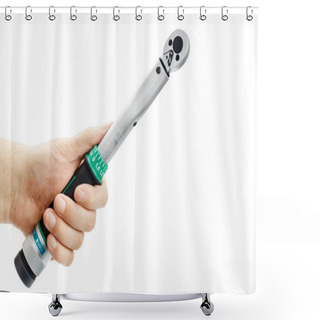 Personality  Torque Wrench In Hand Shower Curtains