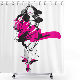 Personality  Fashion Model Shower Curtains