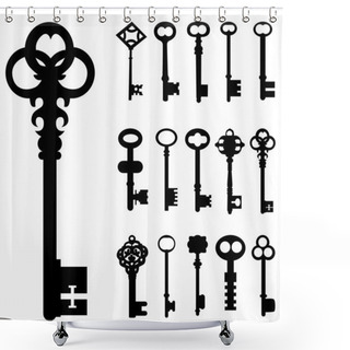 Personality  Set Of Key Shower Curtains