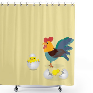 Personality  Hens And Chicks Shower Curtains