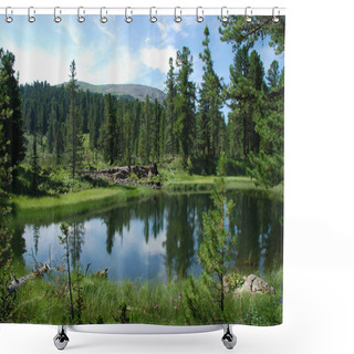 Personality  Lake In Taiga Shower Curtains