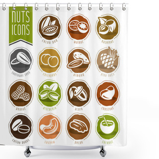 Personality  Nuts Icon Set Shower Curtains