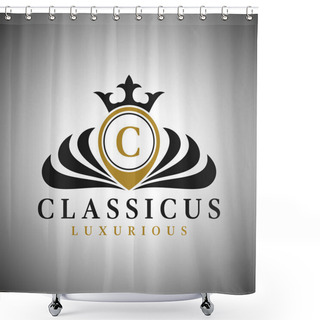 Personality  Letter C Logo - Classic Luxurious Style Logo Template Shower Curtains