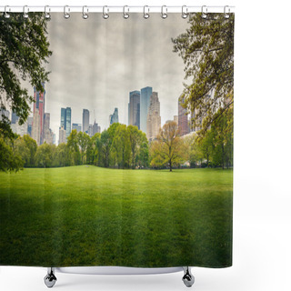 Personality  Central Park At Rainy Day Shower Curtains