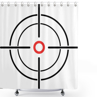 Personality  Illustration Of A Crosshair Reticle On A White Background Shower Curtains