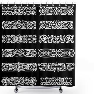 Personality  Celtic And Floral Ornaments Collection Shower Curtains