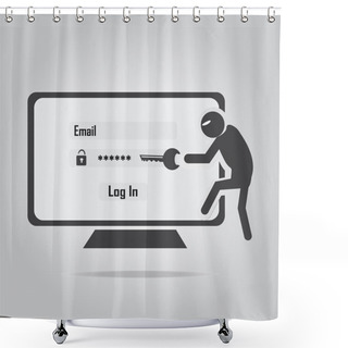 Personality  Hacker, Internet Security Concept Shower Curtains
