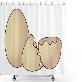 Personality  Eggshell Split Isolated Shower Curtains