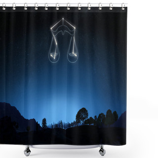 Personality  Zodiac Sign Libra Shower Curtains