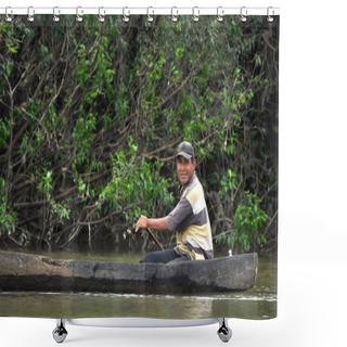 Personality  Fisherman Fishing In Big Lake Shower Curtains