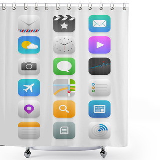 Personality  Mobile Application Icons Shower Curtains