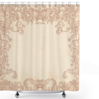 Personality  Glamour Vector Vintage Ornate Frame Shower Curtains