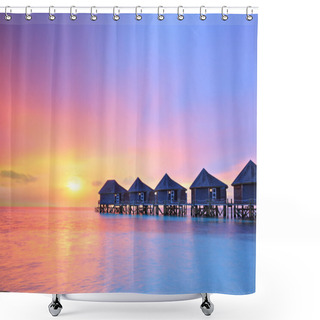 Personality  Sunset On Maldives Island Shower Curtains