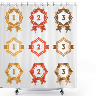 Personality  Set Of Vector Retro Ranking Badges Shower Curtains