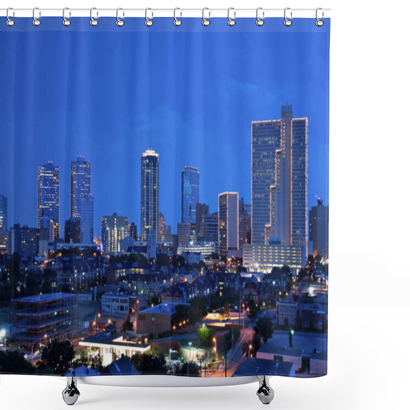 Personality  Skyline Of Fort Worth Texas At Night Shower Curtains