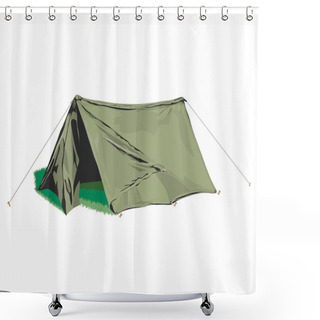 Personality  Pup Tent On Grass Shower Curtains