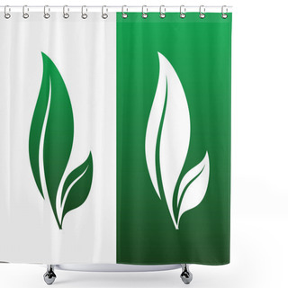 Personality  Leaf Pair Icon Vector Illustrations Shower Curtains