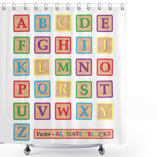 Personality  Alphabet Blocks Shower Curtains