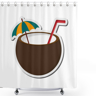 Personality  Coconut Cocktail Icon Shower Curtains