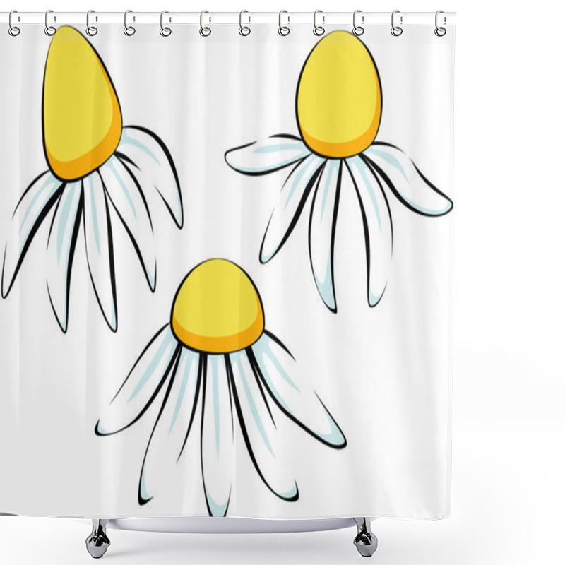 Personality  Chamomile Flower Set Shower Curtains