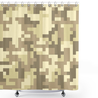 Personality  Pixel Camo Seamless Pattern Shower Curtains