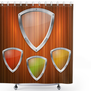 Personality  Vector Set Of Glass Shields. Shower Curtains