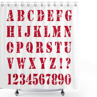 Personality  Rubber Stamp Style Alphabet Shower Curtains