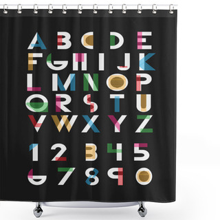 Personality  Color Alphabetic Fonts And Numbers. Shower Curtains