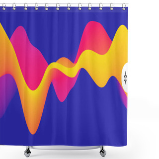Personality  Abstract Wavy Background With Modern Gradient Colors. Trendy Liquid Design. Motion Sound Wave. Vector Illustration For Banners, Flyers And Presentation. Shower Curtains