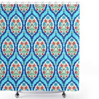 Personality  Background With Seamless Pattern Two Shower Curtains