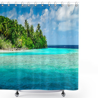 Personality  Beautiful Nature Landscape Of Tropical Island At Daytime Shower Curtains