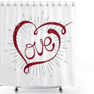 Personality  Romantic Love Lettering. Shower Curtains
