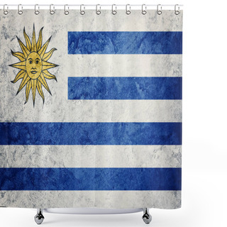 Personality  Grunge Uruguay Flag. Uruguay Flag With Grunge Texture. Shower Curtains