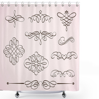 Personality  Swirling Flourishes Elements Shower Curtains