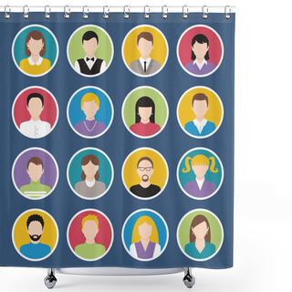 Personality  Avatar Icons Set Shower Curtains