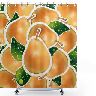 Personality  Pears Vector Illustration Seamless Pattern Shower Curtains