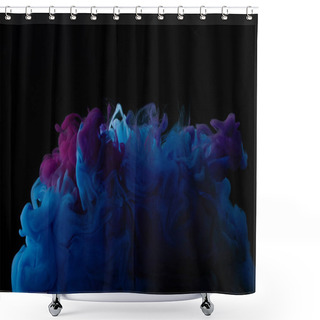 Personality  Abstract Dark Background With Blue And Purple Swirls Of Paint Shower Curtains