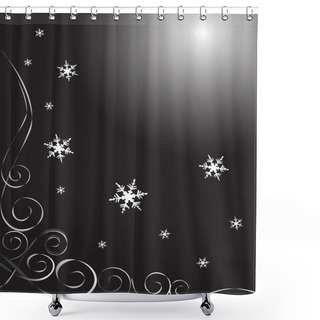 Personality  Elegant Black Christmas Background Shower Curtains