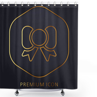 Personality  Bowtie Golden Line Premium Logo Or Icon Shower Curtains