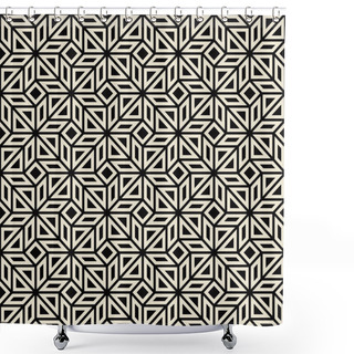 Personality  Classic Geometric Black And White Pattern Shower Curtains