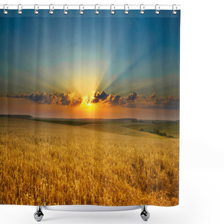 Personality  Golden Field Shower Curtains